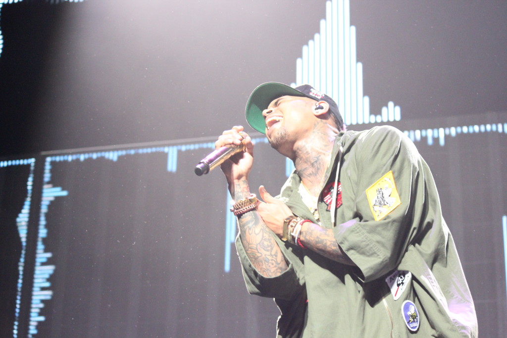 Chris Brown performing 'Take You Down' on 3/16. (Photo by Rupal Mehta)